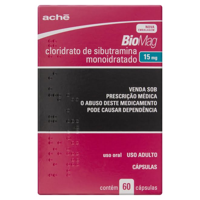 Cloridrato de Sibutramina Biosmetica 15 mg Biomag 30 comprimidos