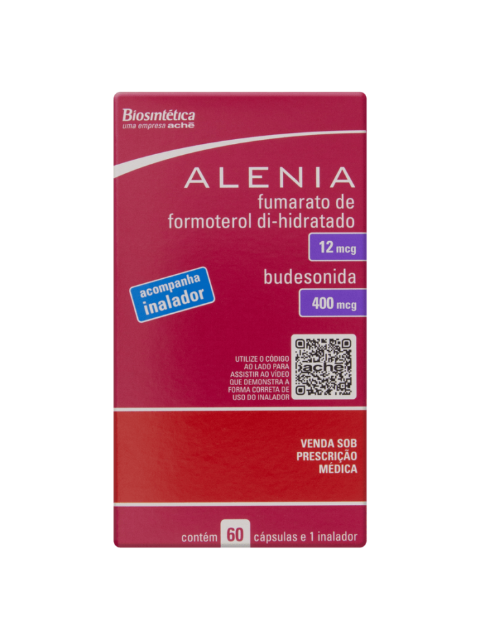 Alenia Fumarato de Formoterol 12mcg + Budesonida 400mcg 60 cápsulas + Inalador