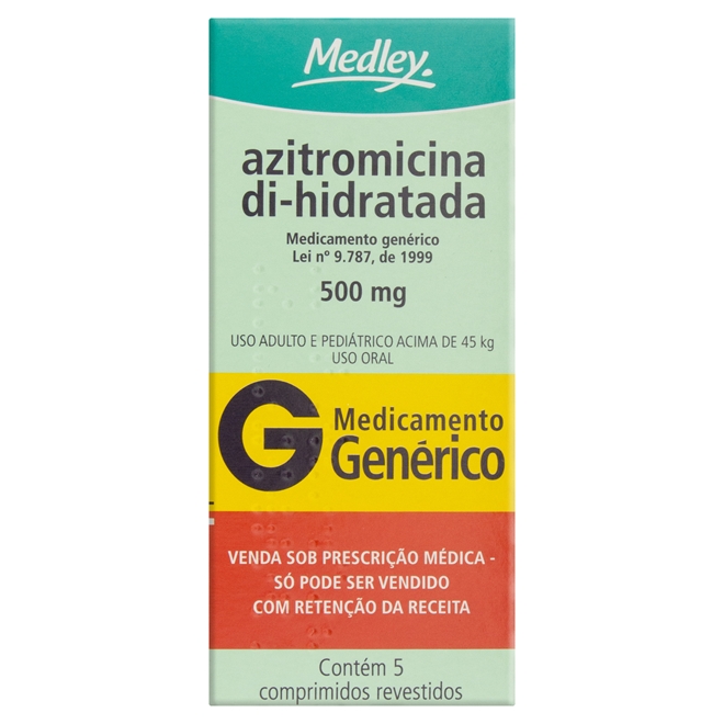 Azitromicina 500mg 5 Comprimidos Medley