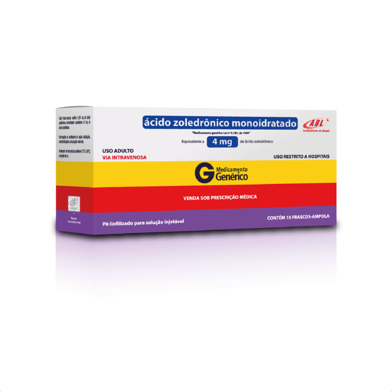 Ácido Zoledrônico 4mg Solução Injetável Ampola 5ml Genérico Cristália